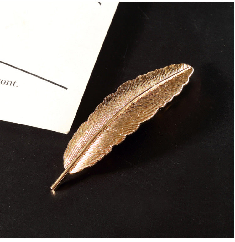 Women's Casual Simple Style Streetwear Leaf Metal Plating Hair Clip