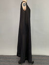 A-Line Loose Pockets See-Through Solid Color Round-Neck Cover-Up Midi Dresses