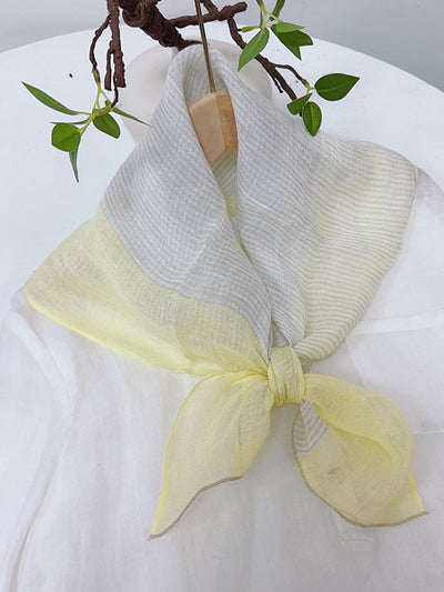 Women Casual Vintage Plaid Stripe Square Scarf