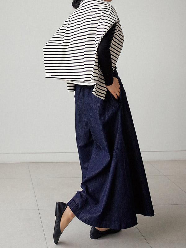 Loose Wide-Leg Empire Jean Pants