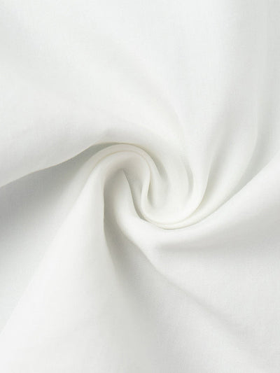 Loose Puff Sleeves Pleated Solid Color Split-Joint Lapel Blouses&Shirts Tops