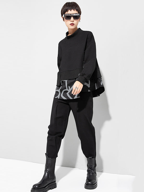 Original Split-Joint False Two Sweatshirt Tops