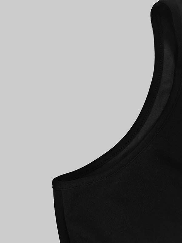 Sleeveless Hollow Pleated Split-Joint Round-neck Maxi Dresses