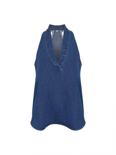Loose Sleeveless Solid Color V-Neck Vest Top