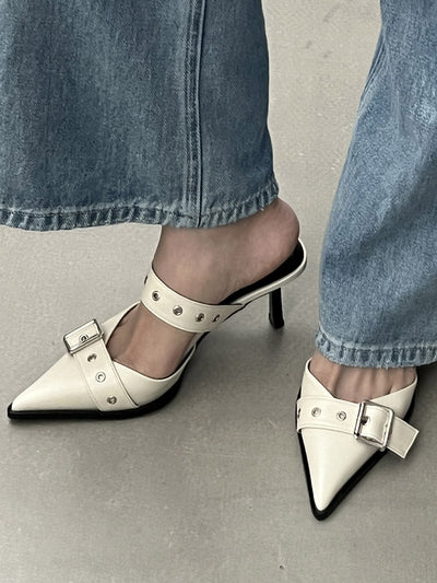 Buckle Pointed-Toe Pumps