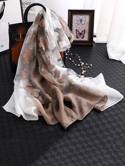 Original Floral Sun-Protection Silk Scarf