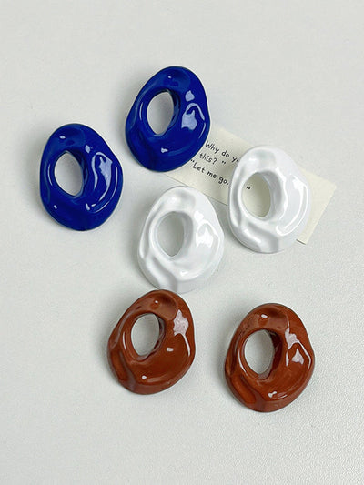 Geometric Solid Color Drop Earrings