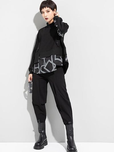 Original Split-Joint False Two Sweatshirt Tops