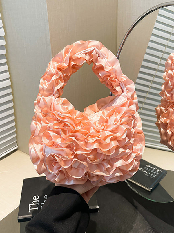 Ruffled Solid Color Mini Bags