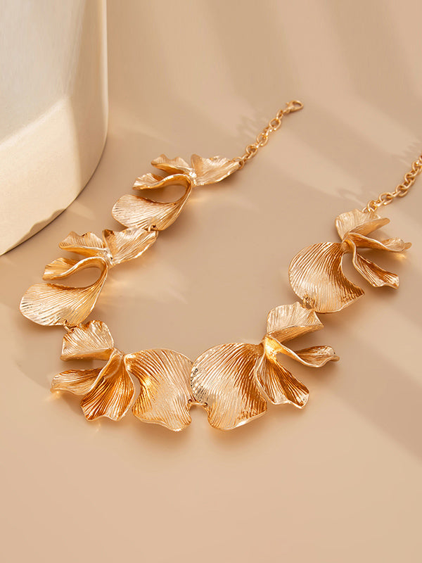 Flower Print Solid Color Necklaces Accessories