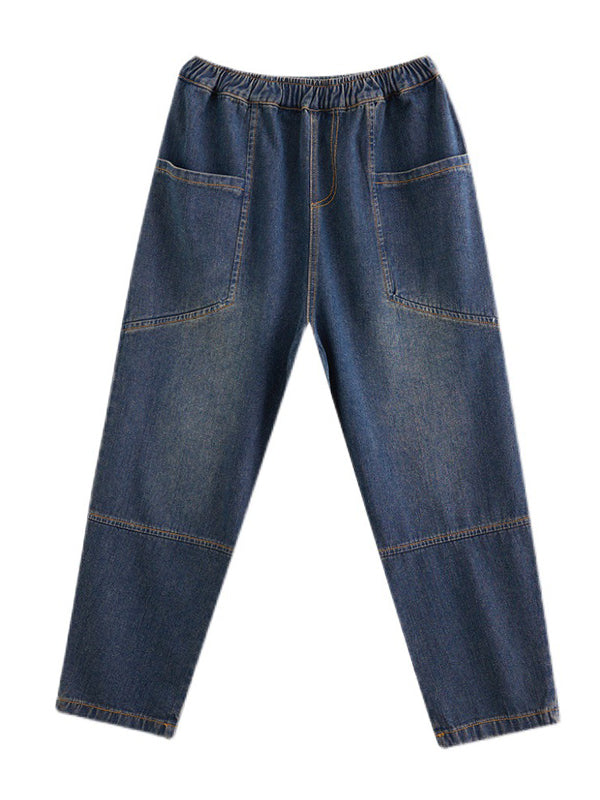 Artistic Retro Loose Elasticity Jean Pants