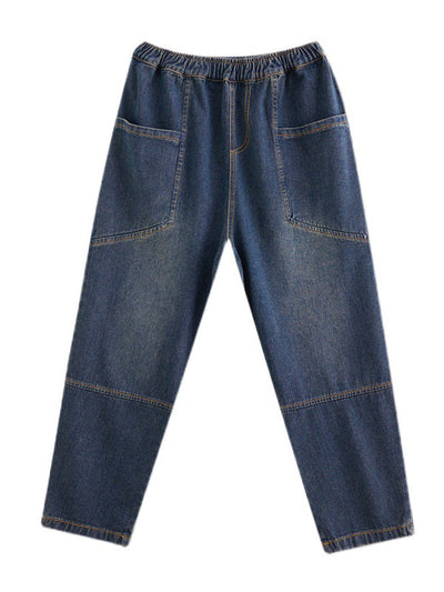 Artistic Retro Loose Elasticity Jean Pants
