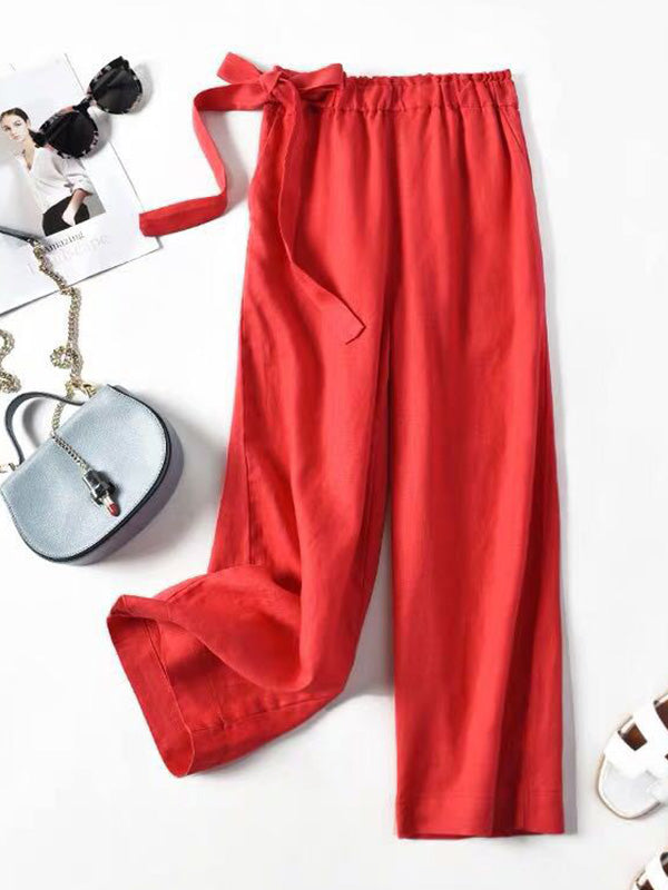 Loose Wide Leg Solid Color Pants
