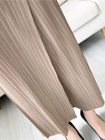 Column Irregularity Pleated Solid Color Casual Pants Bottoms