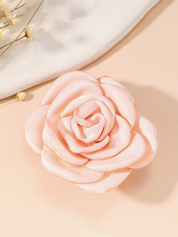 Solid Color Three-Dimensional Flower Brooch Accessories