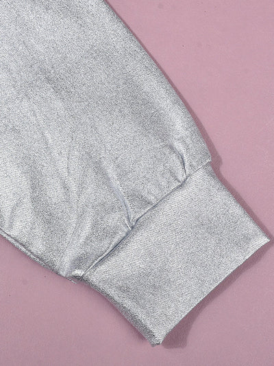 Long Sleeves Loose Solid Color Split-Joint Round-Neck Sweatshirt Tops