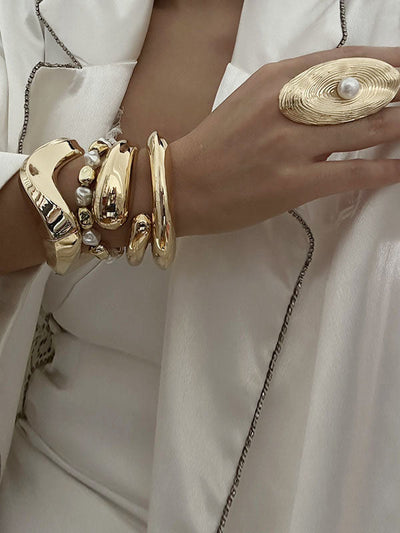 Geometric Solid Color Rings Accessories