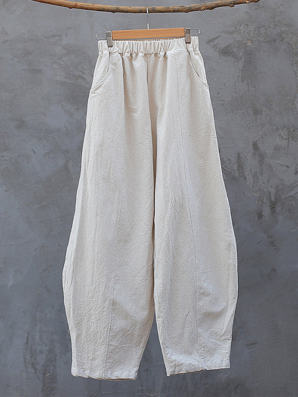 Simple High Waisted Solid Color Wide Leg Pants