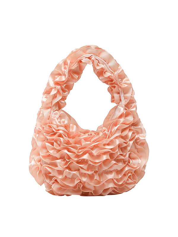 Ruffled Solid Color Mini Bags