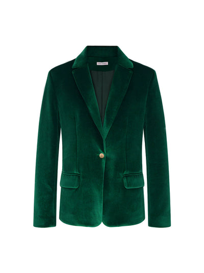 Long Sleeves Buttoned Solid Color Notched Collar Blazer Suits Outerwear