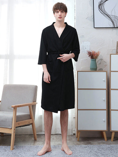 Comfortable Solid Bandage Thin Pajama Robe