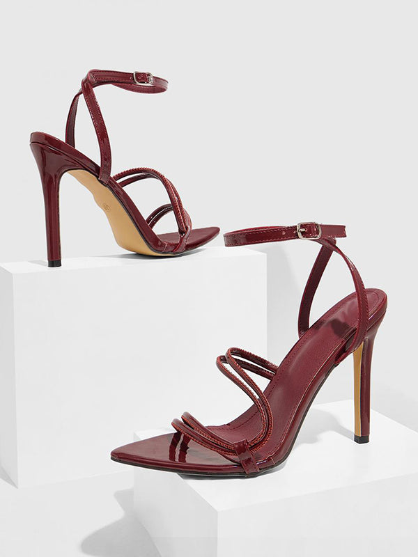 Belt Buckle Hollow Split-Joint Pumps Sandals