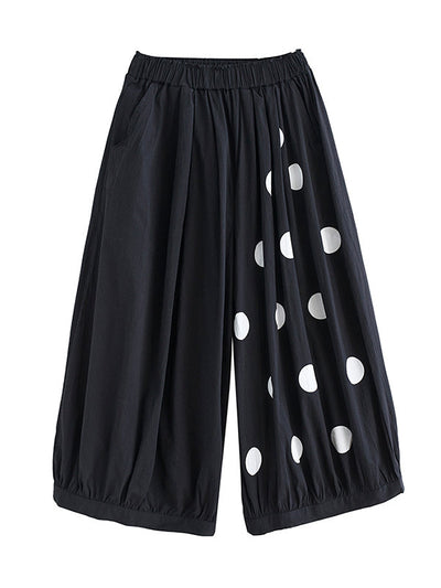 Original Creation Loose Wide Leg Polka-Dot Casual Pants Bottoms
