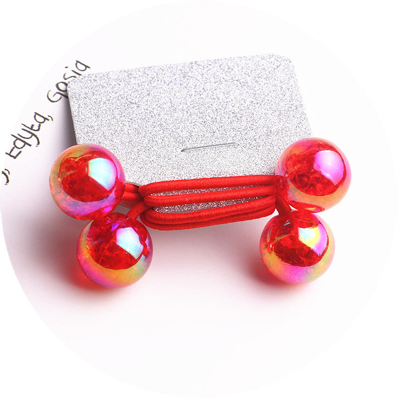 Kid'S Cute Simple Style Round Colorful Arylic Hair Tie