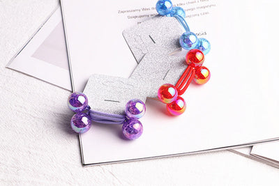 Kid'S Cute Simple Style Round Colorful Arylic Hair Tie