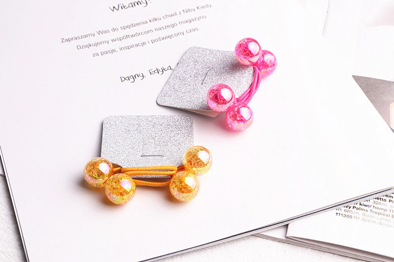Kid'S Cute Simple Style Round Colorful Arylic Hair Tie