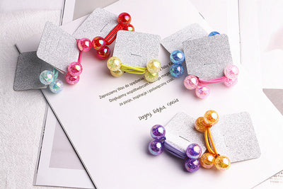 Kid'S Cute Simple Style Round Colorful Arylic Hair Tie