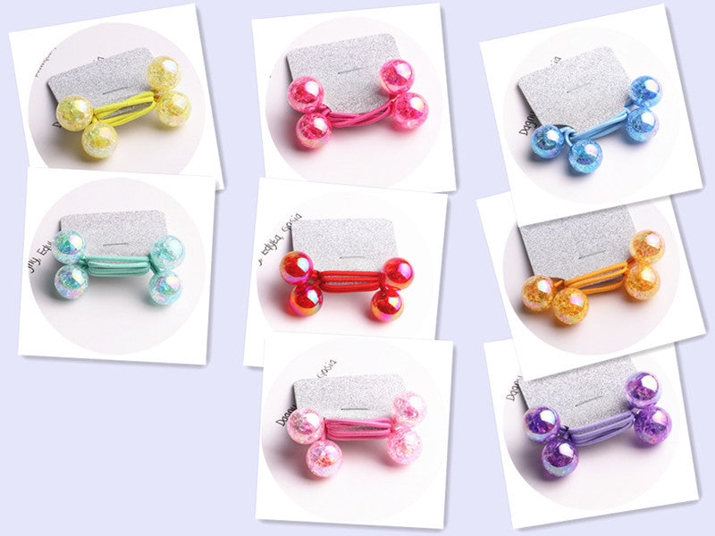 Kid'S Cute Simple Style Round Colorful Arylic Hair Tie