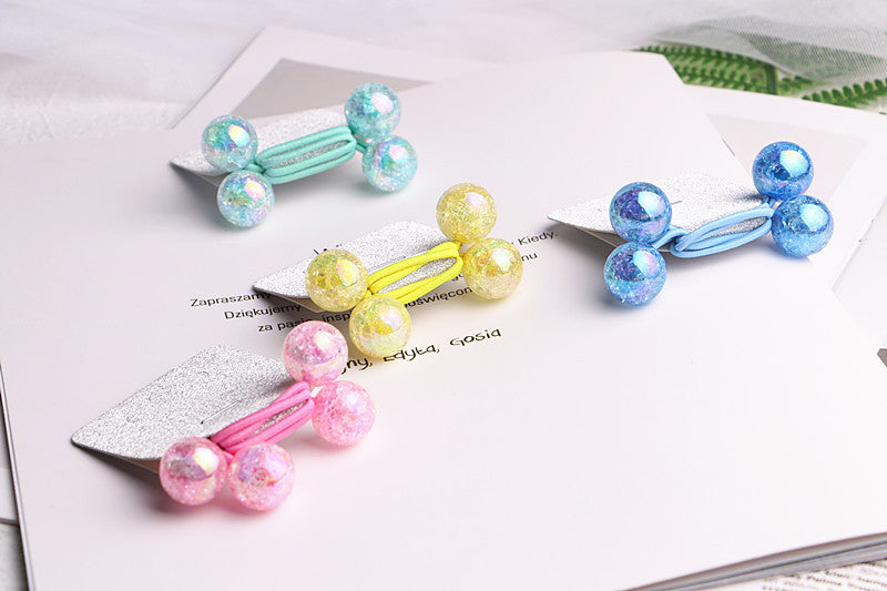 Kid'S Cute Simple Style Round Colorful Arylic Hair Tie