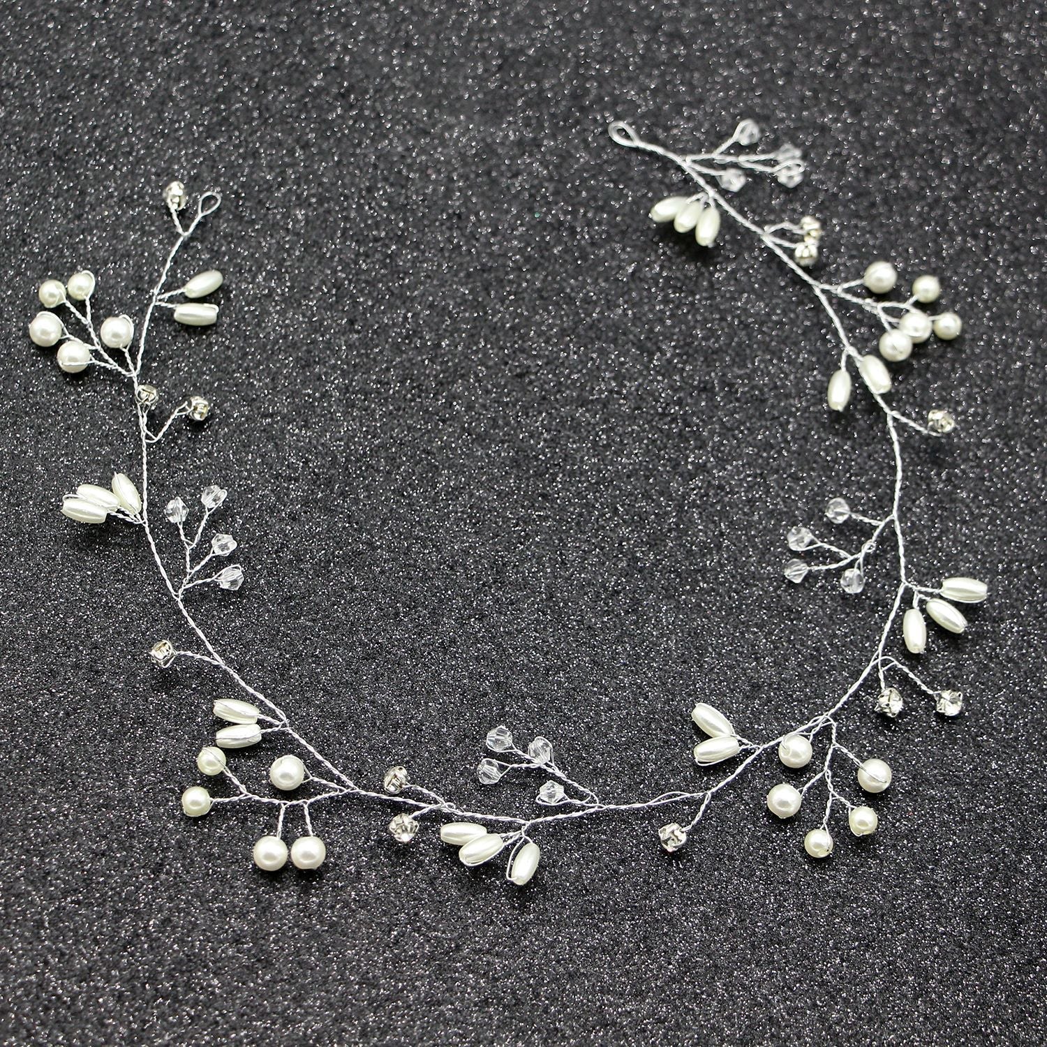 brides lengthened bridal handmade pearl hairband wedding accessories