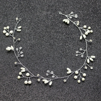 brides lengthened bridal handmade pearl hairband wedding accessories