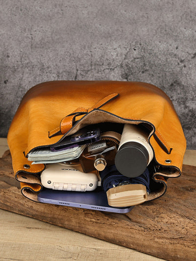 Women Vintage Leather Large Capacity Shoulder Bag