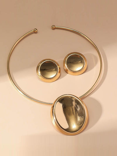 Geometric Solid Color Earrings Accessories + Necklaces Accessories Three Pieces