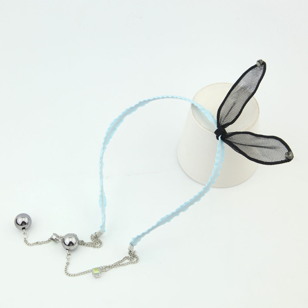 simple lace rabbit ears cute bow hairband
