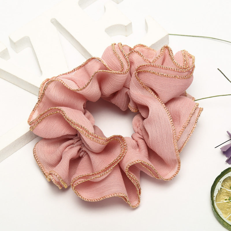 Women's Pastoral Solid Color Cloth Hair Tie