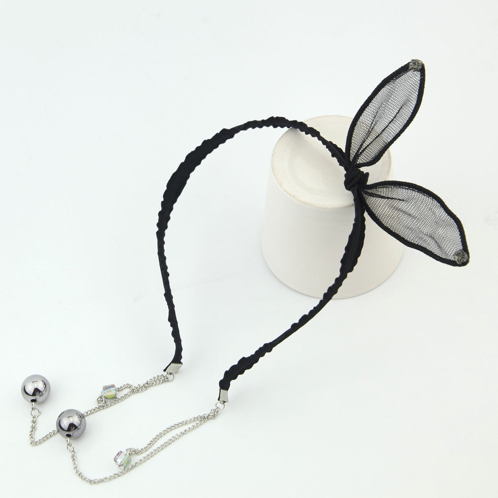 simple lace rabbit ears cute bow hairband