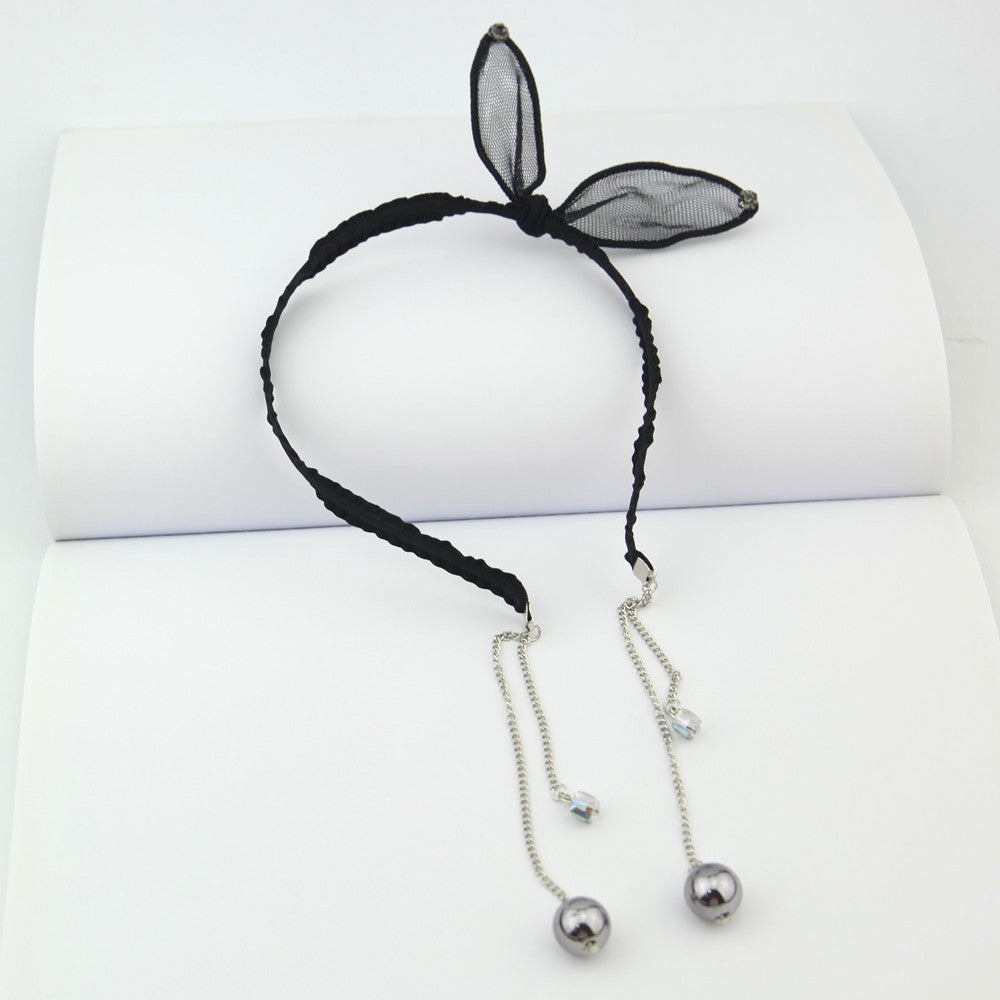 simple lace rabbit ears cute bow hairband