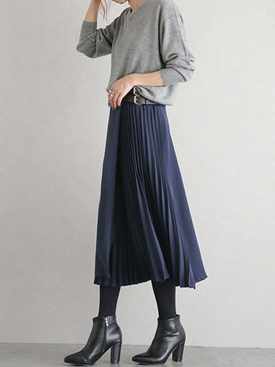 Graceful A-Line Pleated Skirt