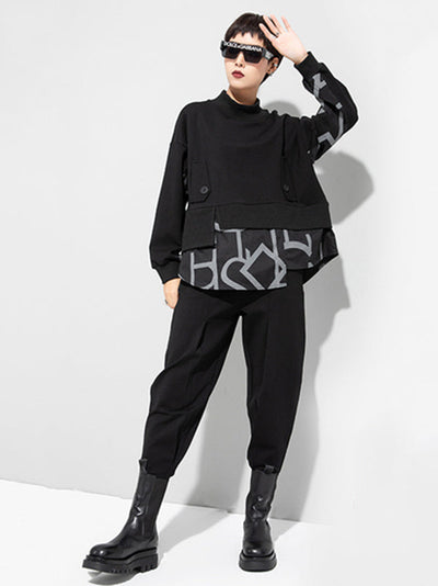 Original Split-Joint False Two Sweatshirt Tops