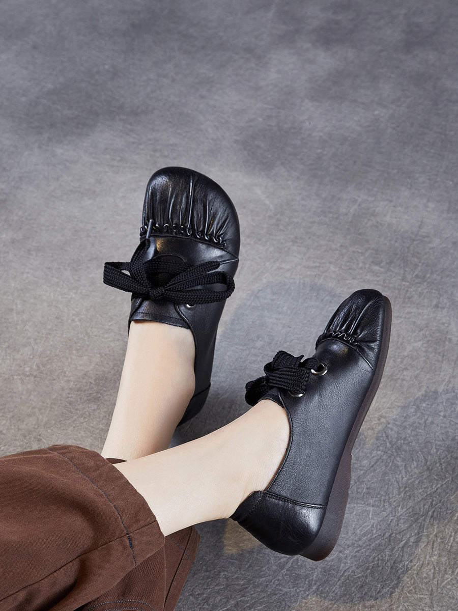 Women Summer Soft Leather Strap Low Heel Shoes