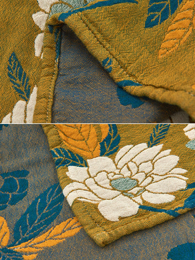 2 Pieces Artsy Floral 100%Cotton Pillow Towel