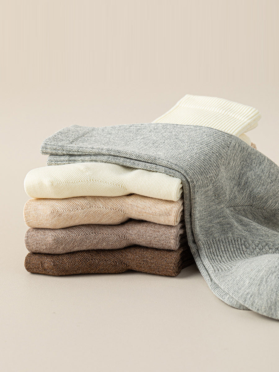 7 Pairs Women Casual Autumn Mid-Heel Socks