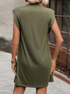 A-Line Loose Solid Color Split-Joint Round-Neck Mini Dresses