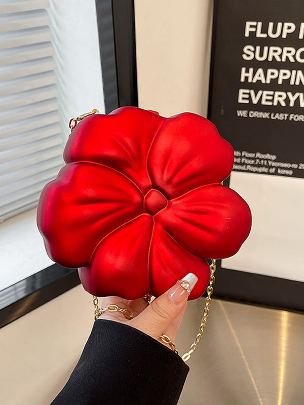 Chains Flower Shape Shiny Crossbody Bags