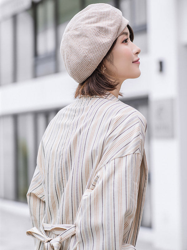 Personality Striped&Plaid Beret Hat