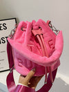Drawstring Letter Print Crossbody Bags Handbags